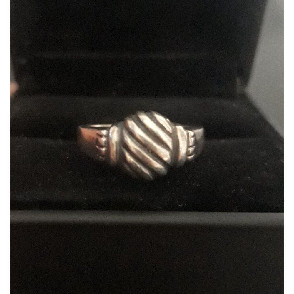 Vintage Sterling Silver 925 Swirl Ribbon Ring 4mm Wide Band Sz 8.5